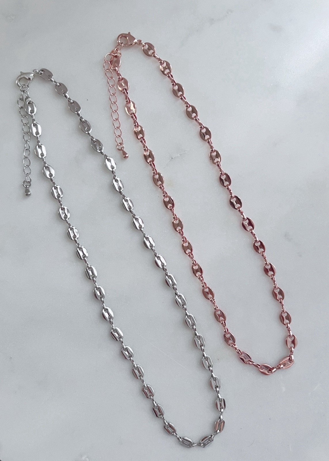 Silver Anchor Mariner Chain Necklace Rose Gold Sailor Chain Necklace Gift Idea