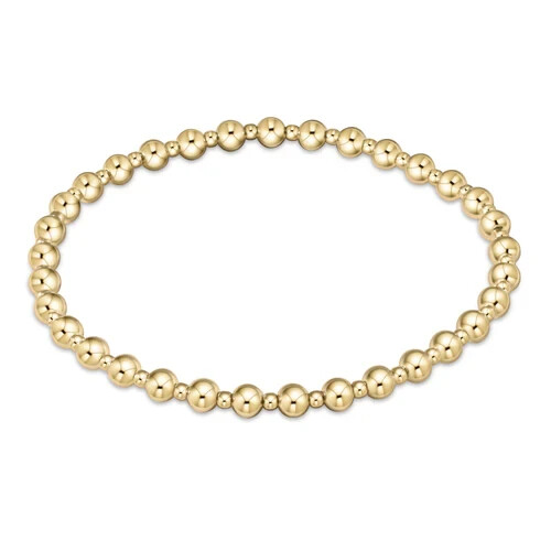 enewton LOOK 14kt Gold Filled Classic 4mm & 2mm Bead Stretch Bracelet New