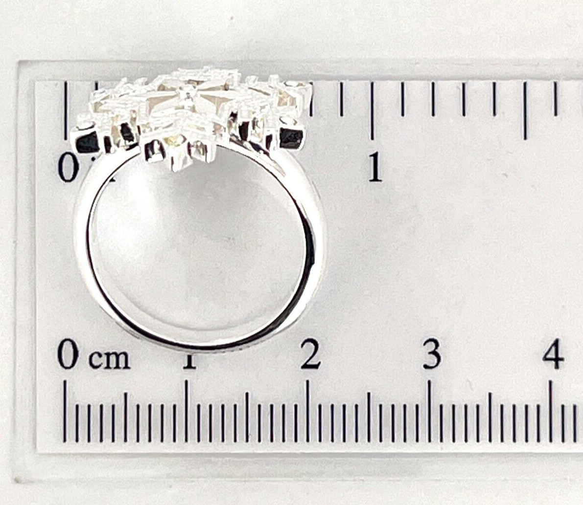 Rhodium Plated Snowflake Ring Ari D Norman