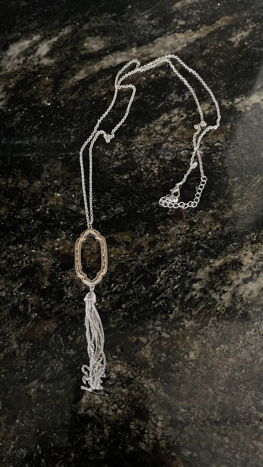 22″ Necklace with Tassle – Silver and Gold