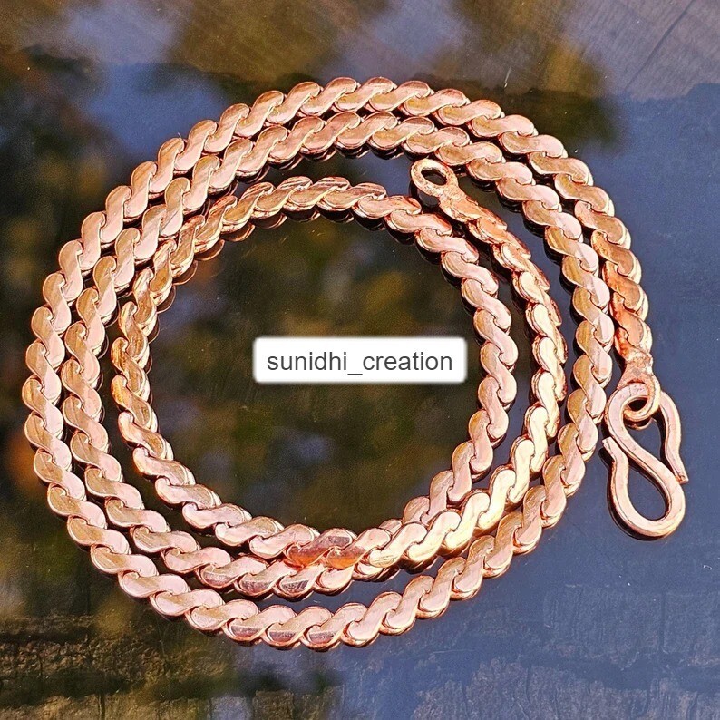 100% Pure Copper Chain necklace, Pure Copper Wheat chain, copper jewelery
