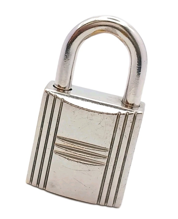 Hermès Cadena Padlock 120 Bag Charm Palladium Plated