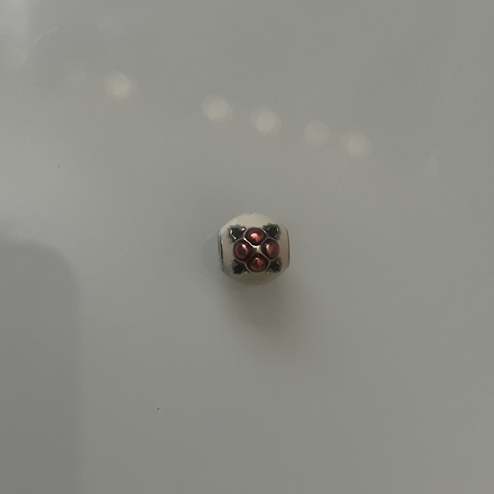 Pandora Charm Christmas Pudding Silver & Mixed Enamel S925 ALE JC1809