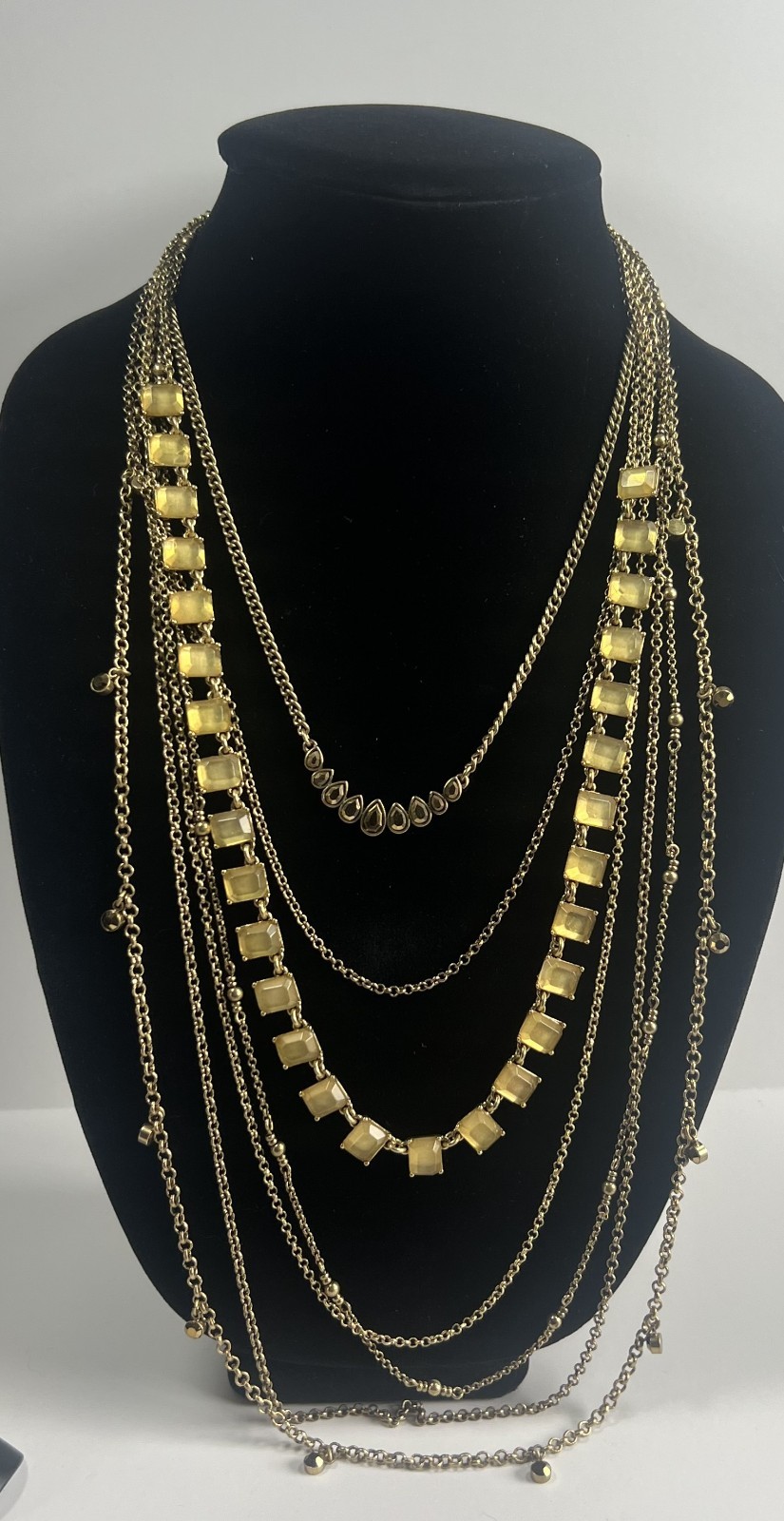 Lucky Brand 4 In 1 Convertible Bold Gold Tone Multi Style Statement Necklaces