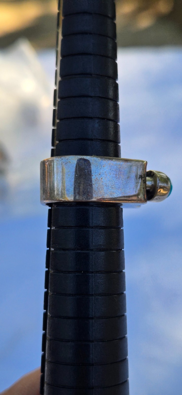Old Pawn Southwest Native Style Sterling Silver 925 Turquoise Ring Size US 7