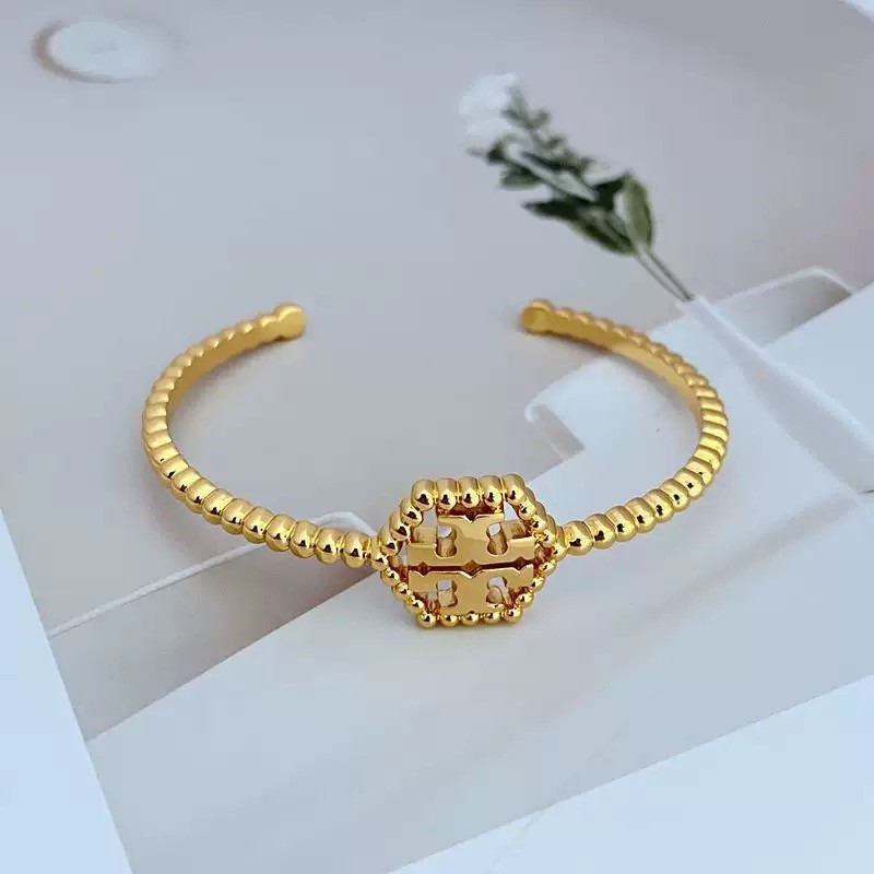 New Burch Gold Cable Bracelet with Jewelry Pouch