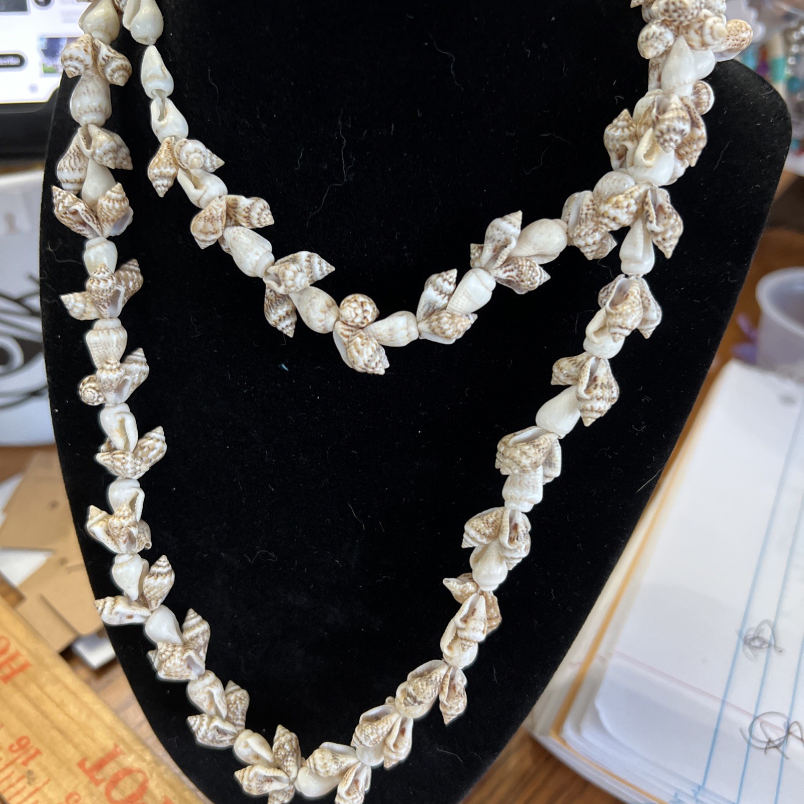 Vintage Shell Necklace 36 In Made In Philippines No Mark N474