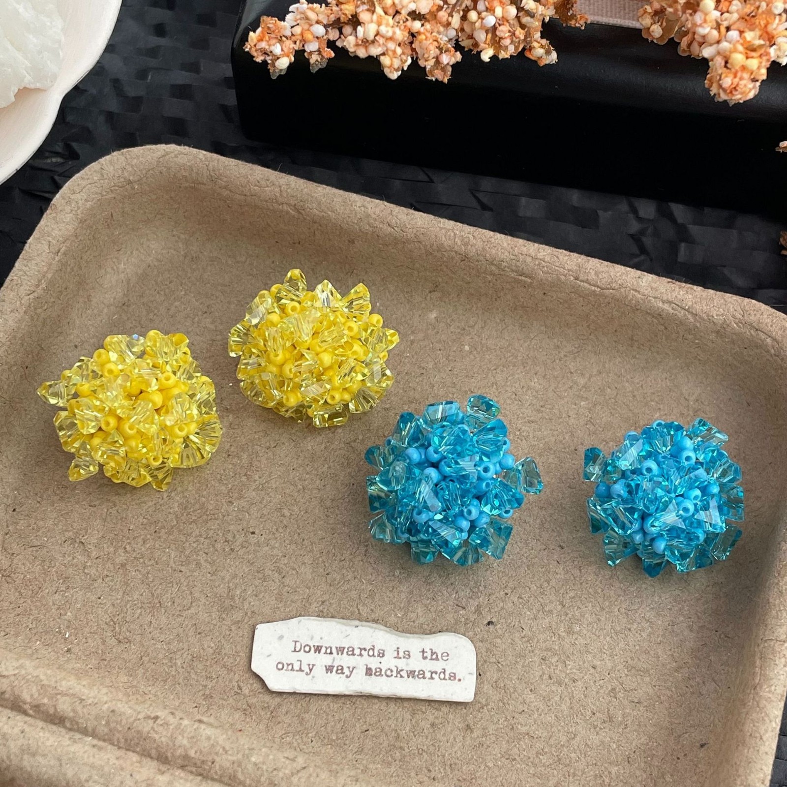 Sweet Beaded & Irregular Flower Cluster Stud Earrings