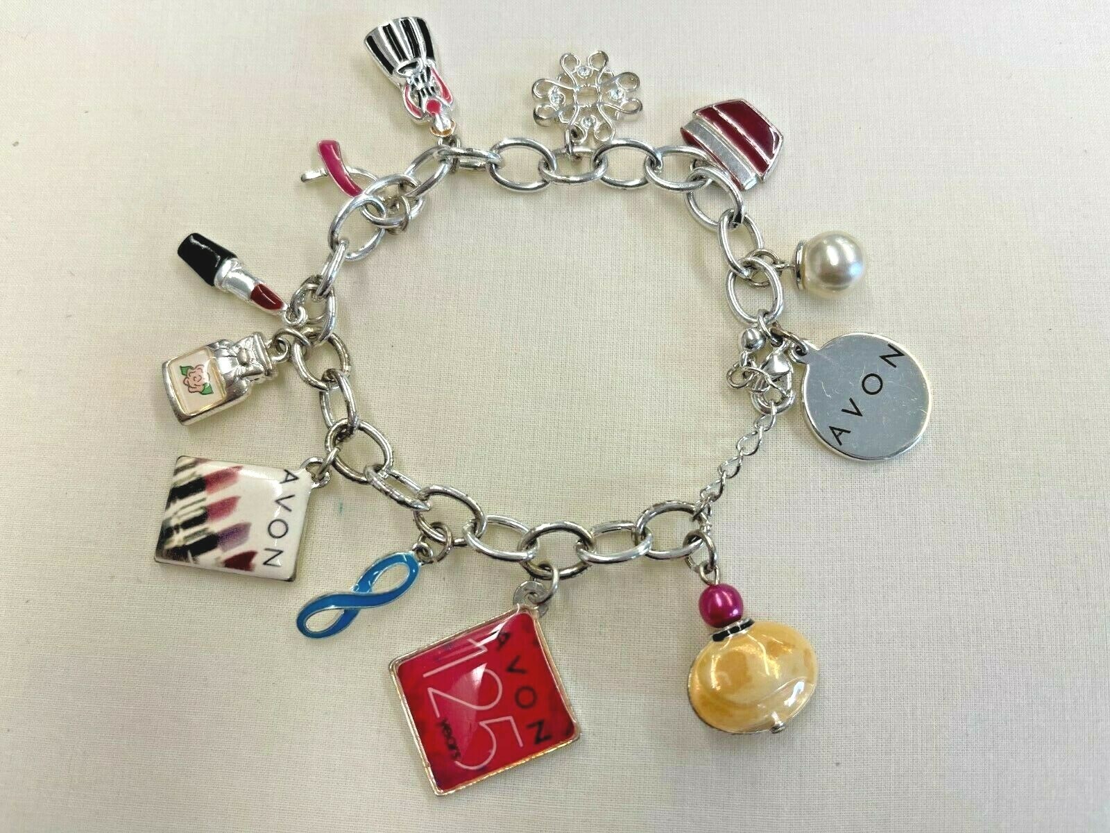 Avon 125th Anniversary Charm Colorful Enamel Bracelet