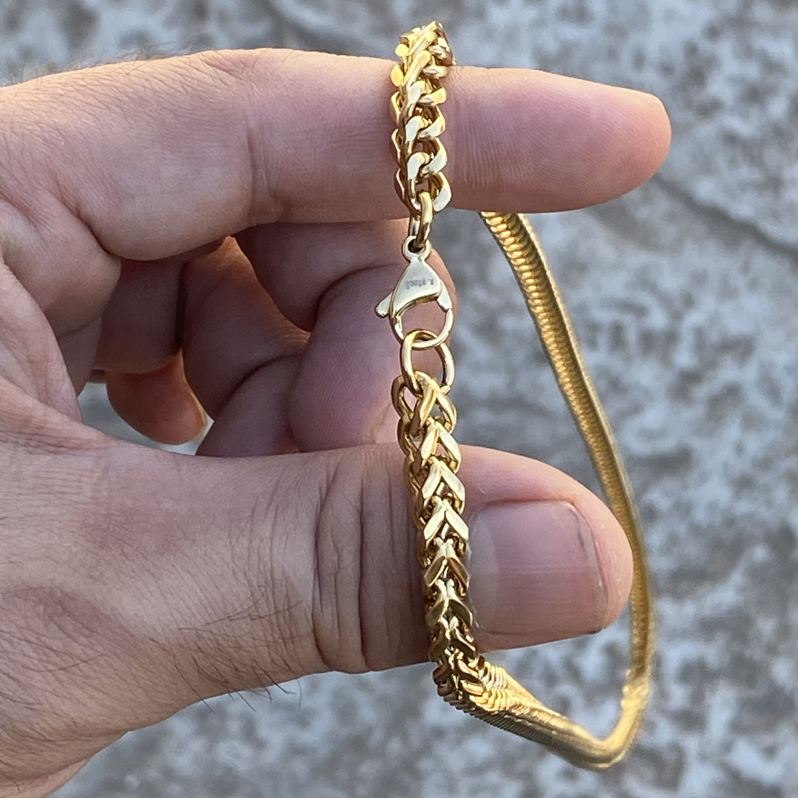 Mens 18K Gold Plated Solid Stainless Steel Franco Chain Heavy 36″ x 5MM Necklace