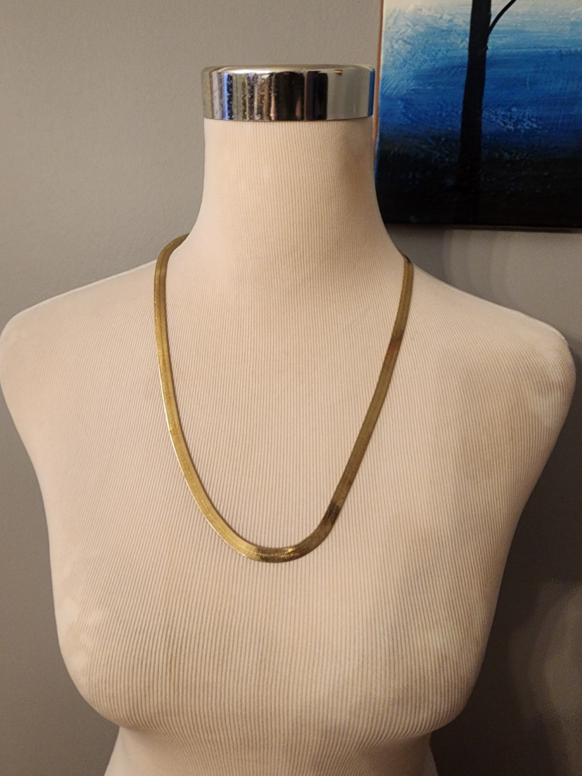 Unisex Gold Tone 24-inch Flat (1/4-inch) Chain Necklace