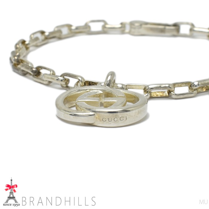 Gucci Bracelet Men’s Interlocking G Authentic Ball Size 19.5cm Silver From Japan