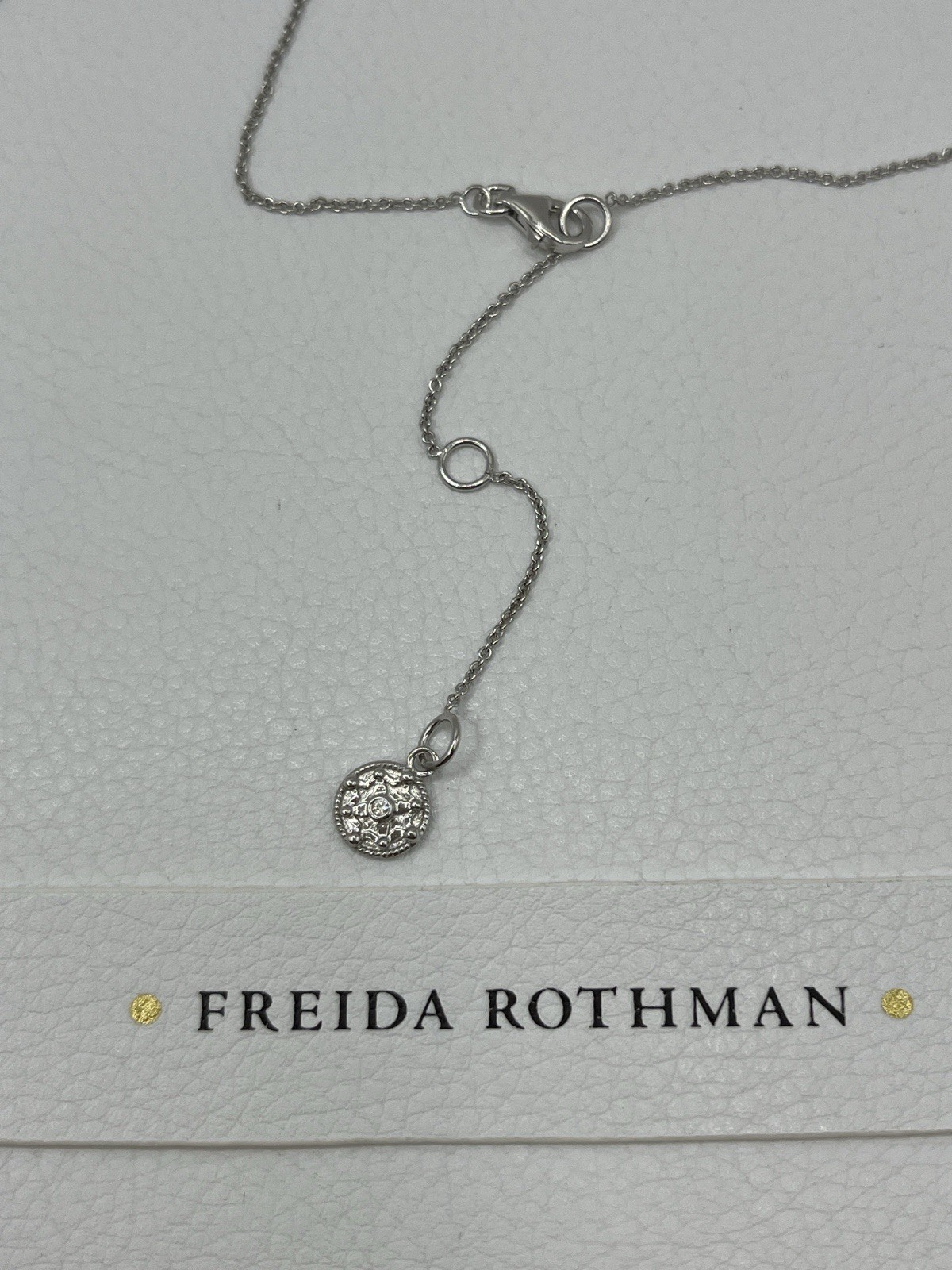 Freida Rothman Silver & Black CZ Bezel Set Station Necklace 36 Inch w/ Extender