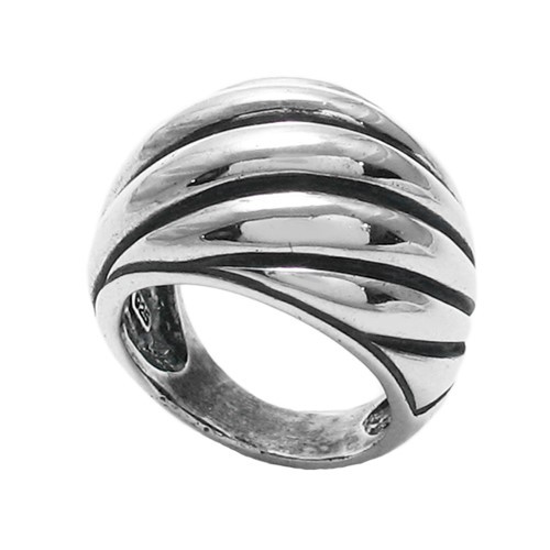 925 Sterling Silver Large Domed Shrimp Ring Size 6-10