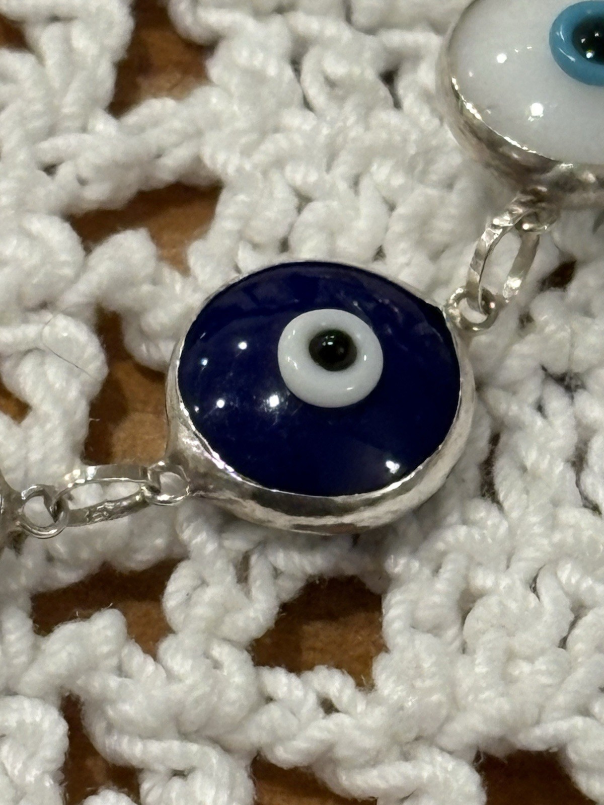 Multi Color Evil Eye Good Luck Bracelet Real 925 Sterling Silver 7.5 Inches
