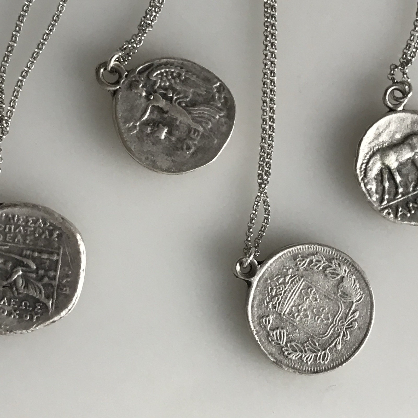 Double Sided Ancient Coin Necklaces-Greek & Roman Inspired Designs – New