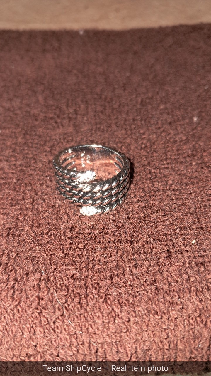 David Yurman Willow Serpent Serpentine Silver Diamond Rope Ring Sz 7 G2U