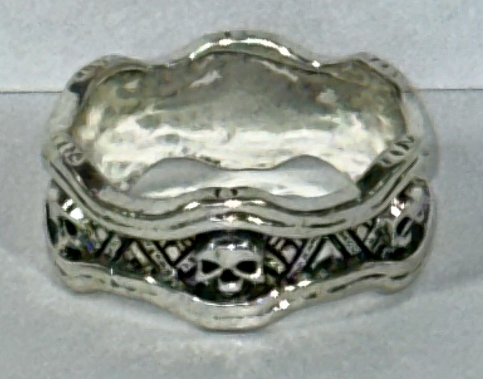 Gothic Skull Silver Ring 6 Head Celtic Knot Sz 15 Harley Davidson Biker Jewelry