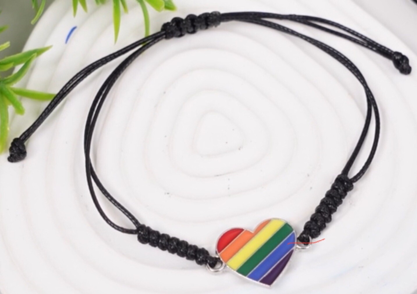 Gay Pride Rainbow Heart Braided Knot Bracelet Wristband Adjustable – LGBT LGBTQ+