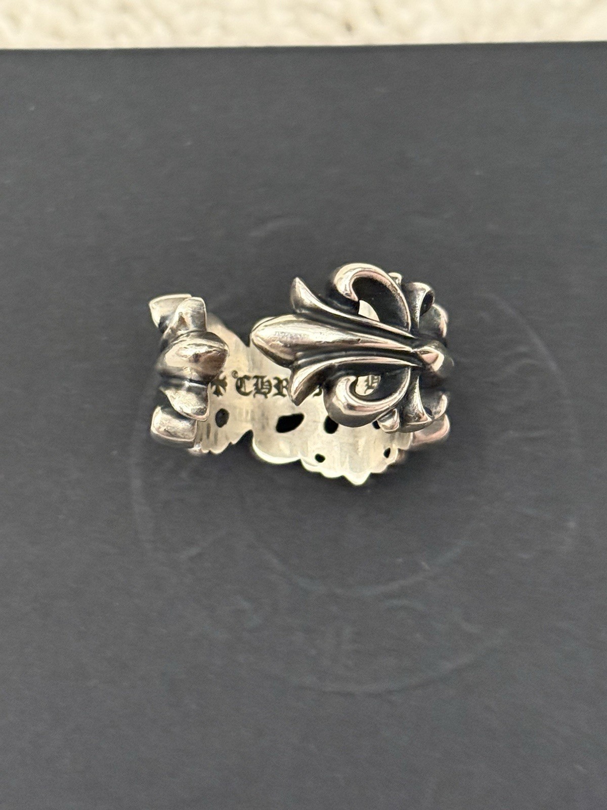 Chrome Hearts Double Floral Ring 925 Sterling Silver Pre-owned Size 10
