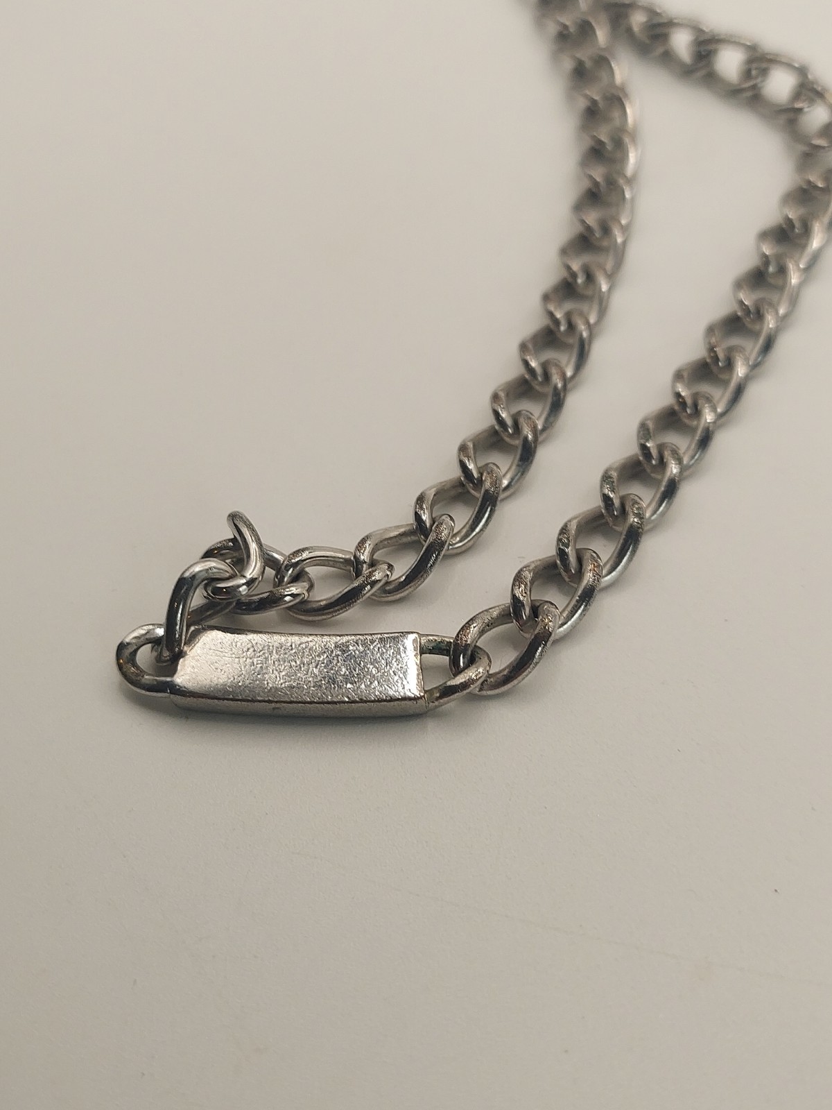 Authentic Christian Dior CD Logo Chain Necklace Silver Tone 15-17” Adjustable