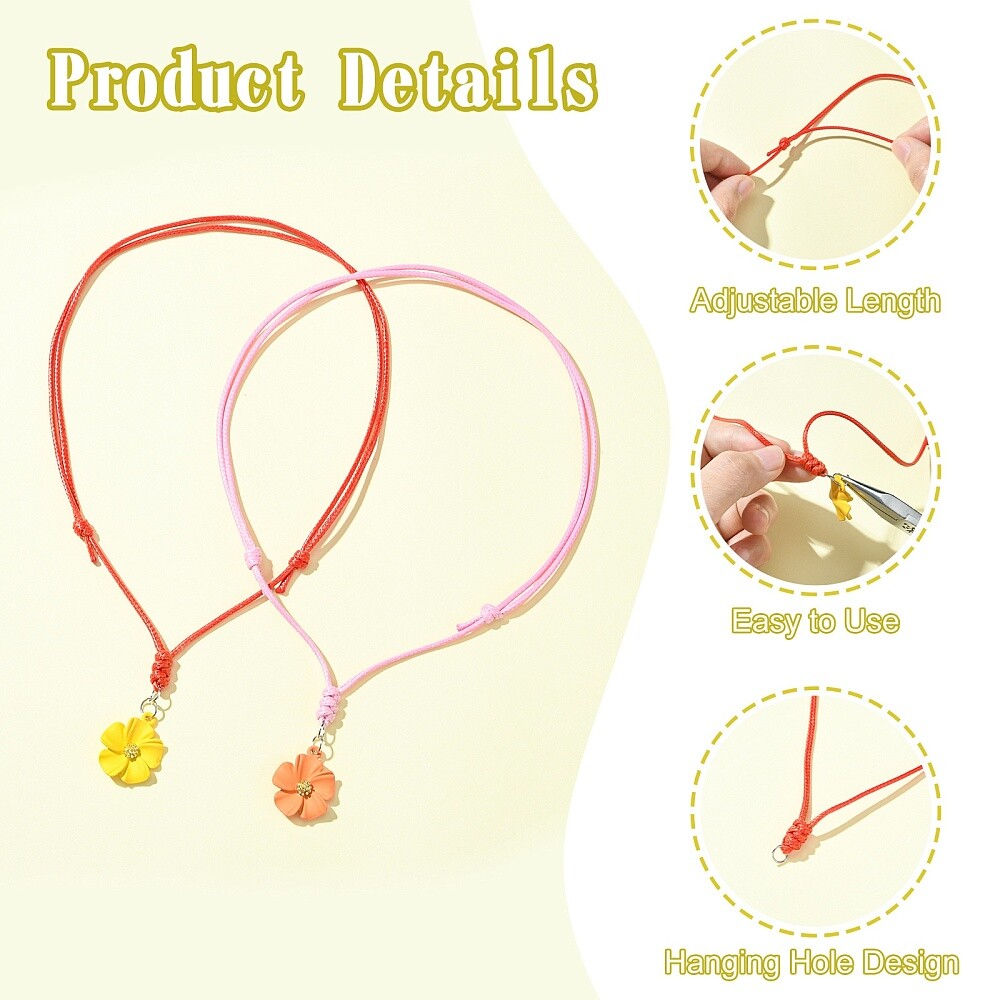 10x Polyester Cord Necklace Making w / Stainless Steel Jump Ring for DIY Jewelry