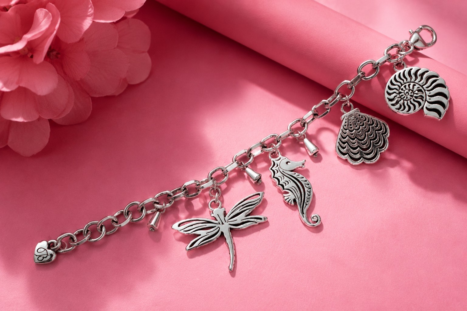 BRIGHTON CHARM BRACELET ISLAND BREEZE “Shell Seahorse Butterfly Fish Star”