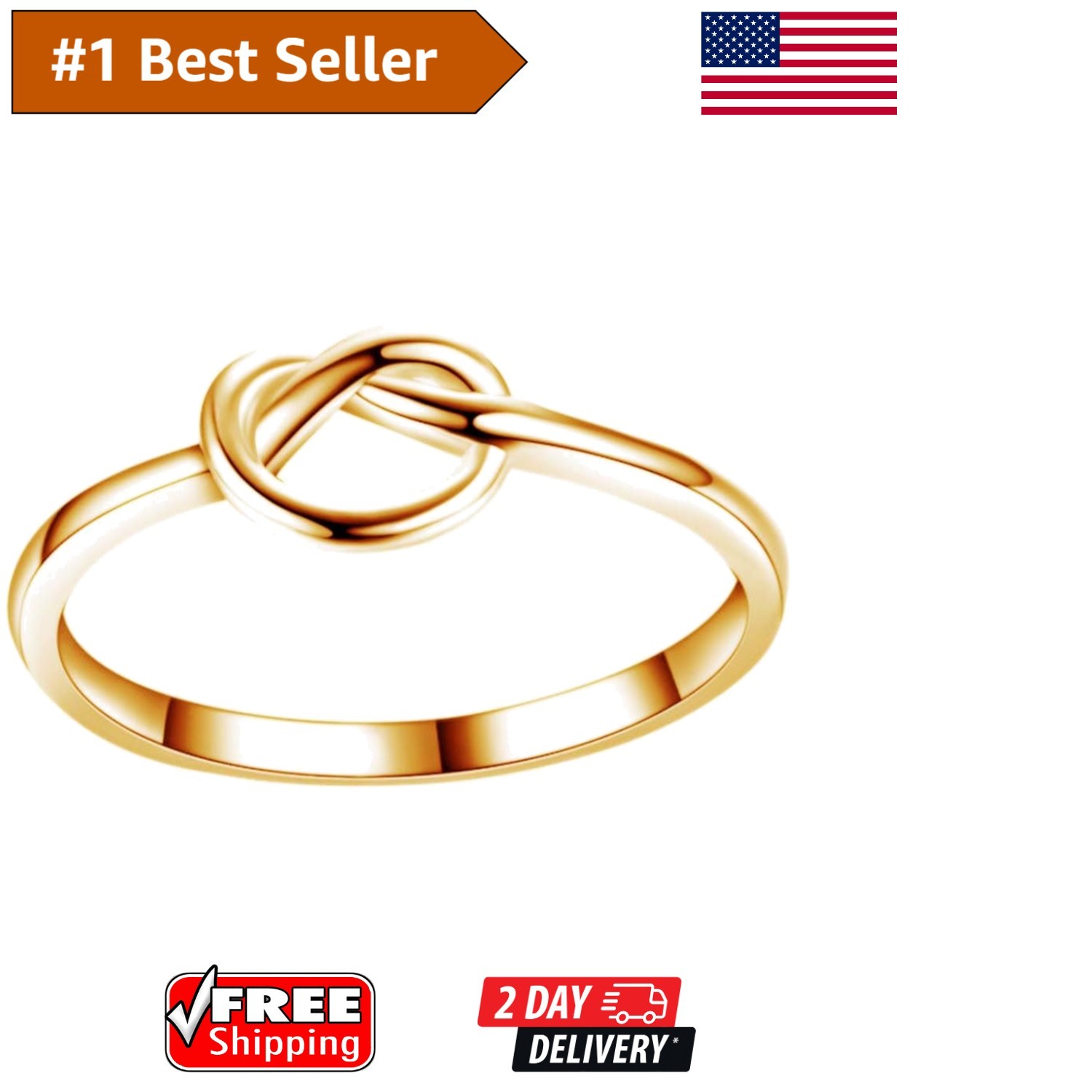 Stainless Steel Love Knot Promise Ring | Durable Friendship Jewelry, Sizes 3-13