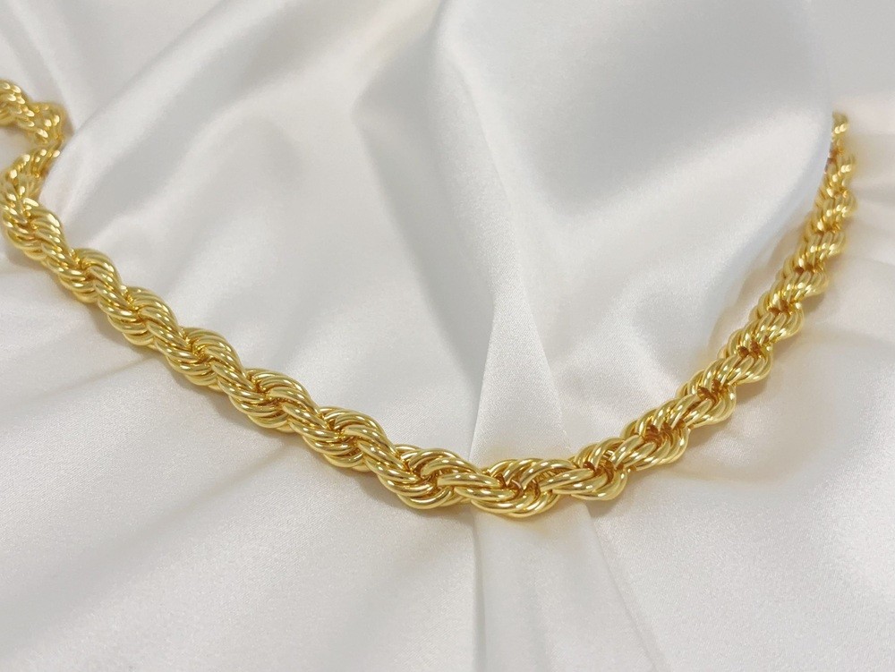 18K Yellow Gold Diamond Cut Rope Chain 10mm NecKlace Mens Womens 28″