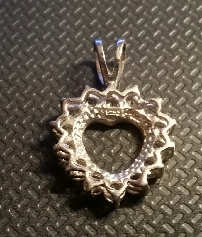 Sterling Silver 925 Cubic Zerconia Heart Pendent