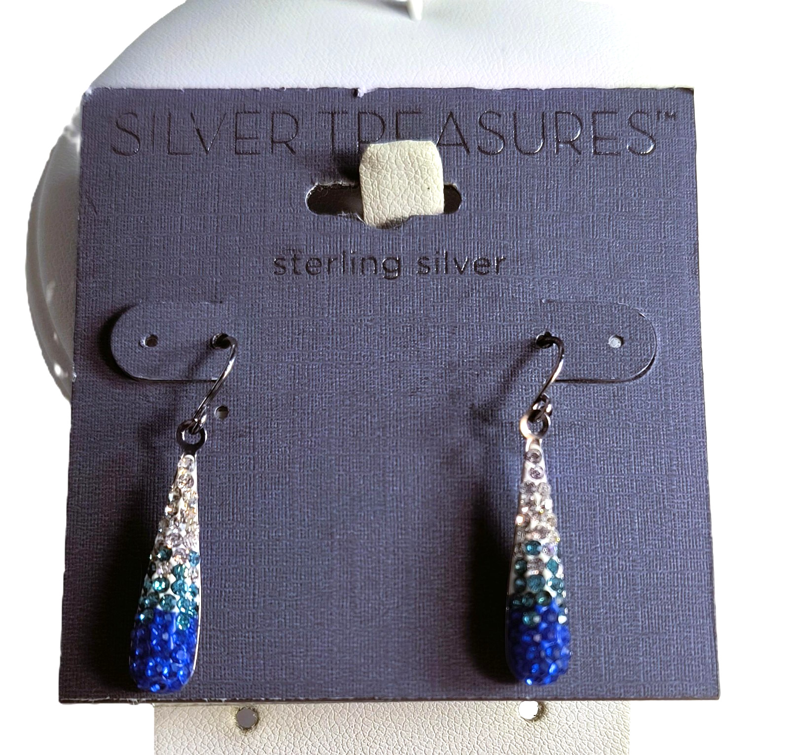 Silver Treasures New With Tags Sterling Silver Dangle/Drop Earrings Multicolor