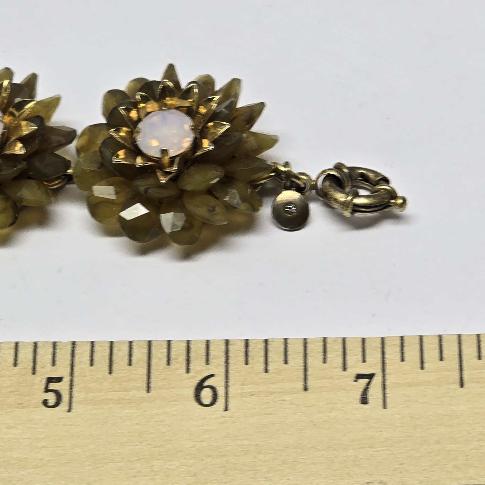 Beautiful J. Crew 3D Flower Link Bracelet Gold Tone 8″