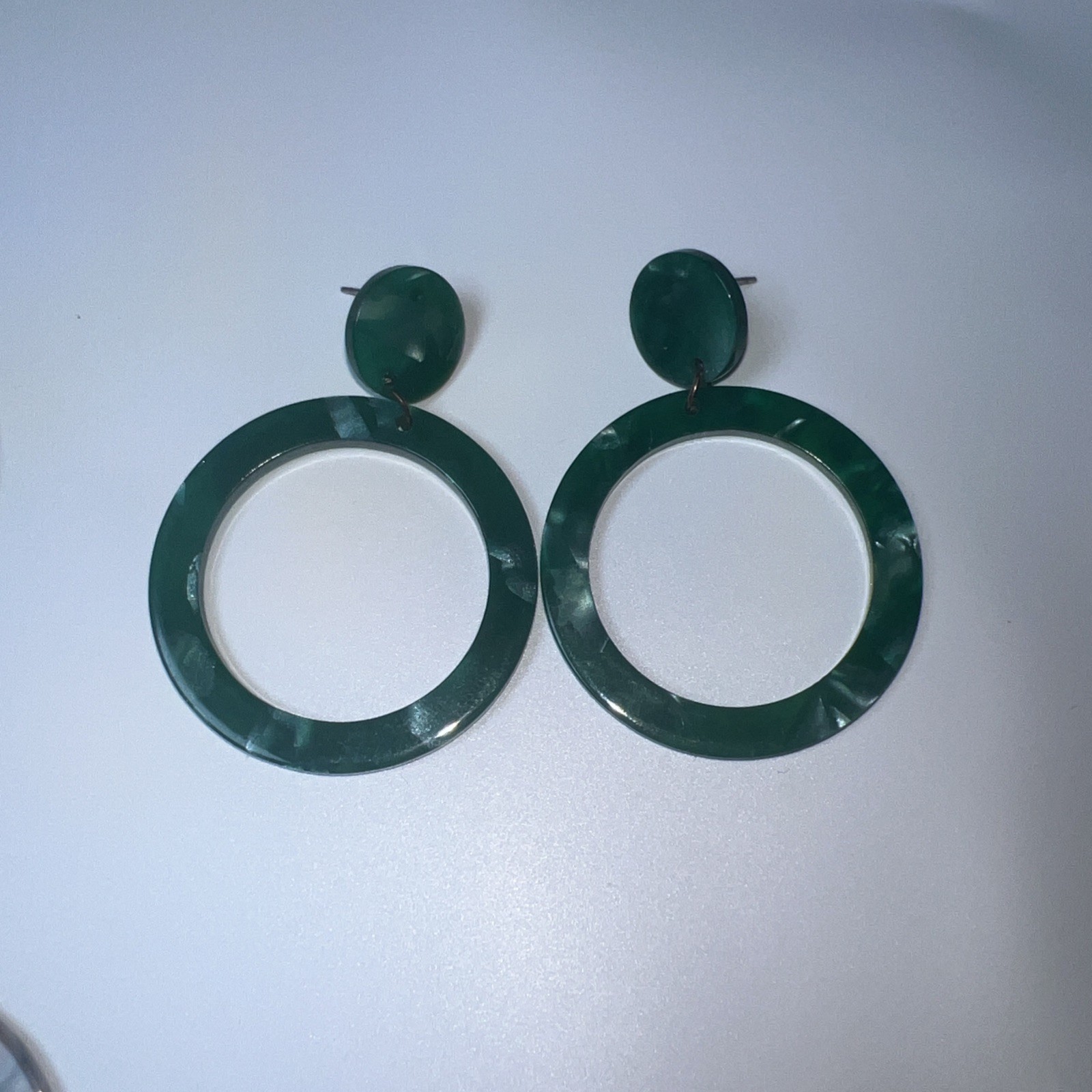 10 Pairs Resin Acrylic Statement Earrings Hoop Circle Oval Marbled Mixed Lot