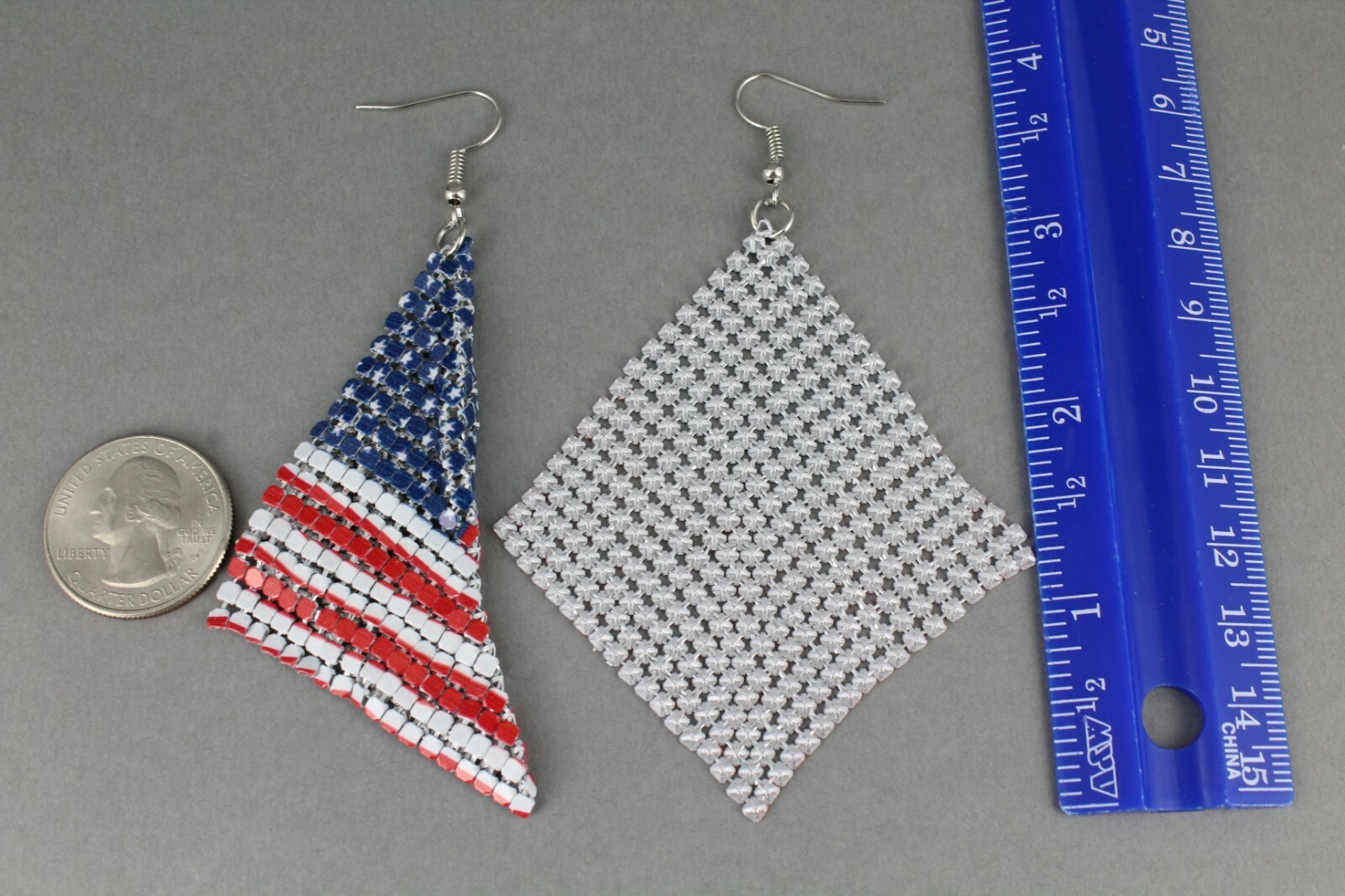 Stars and Stripes earrings Red White Blue American Flag earrings 4th of July