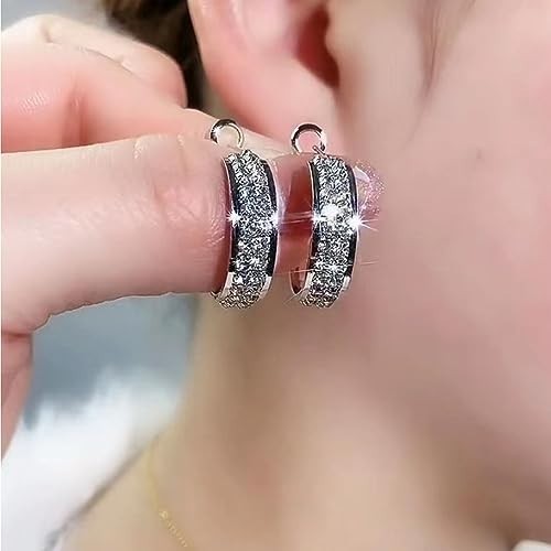 Lymphatic Drainage Slimming Hoop Earrings with Cubic Zirconia – Jewelry Gifts fo