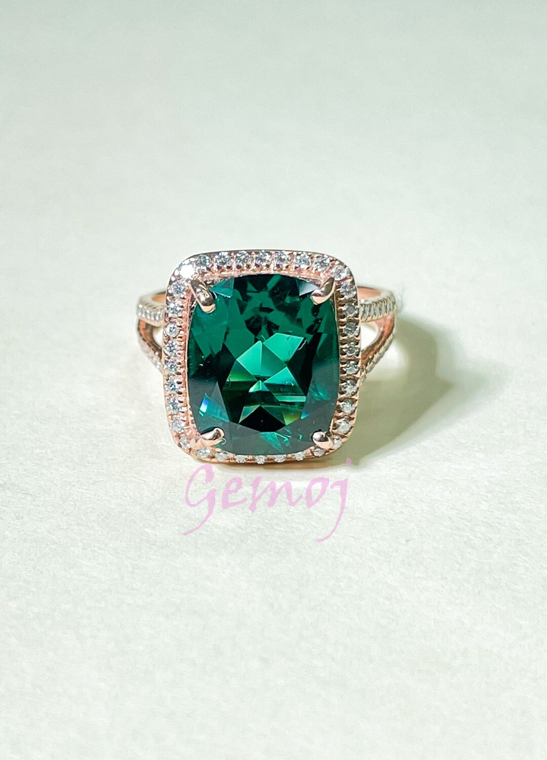 Cushion Cut Sapphire Ring Teal Sapphire Proposal Ring Sapphire Statement Ring