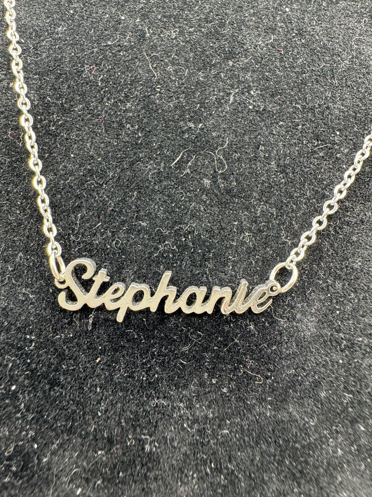 Silver Tone Name Necklace “Stephanie” 16 Inch To 20 Inch