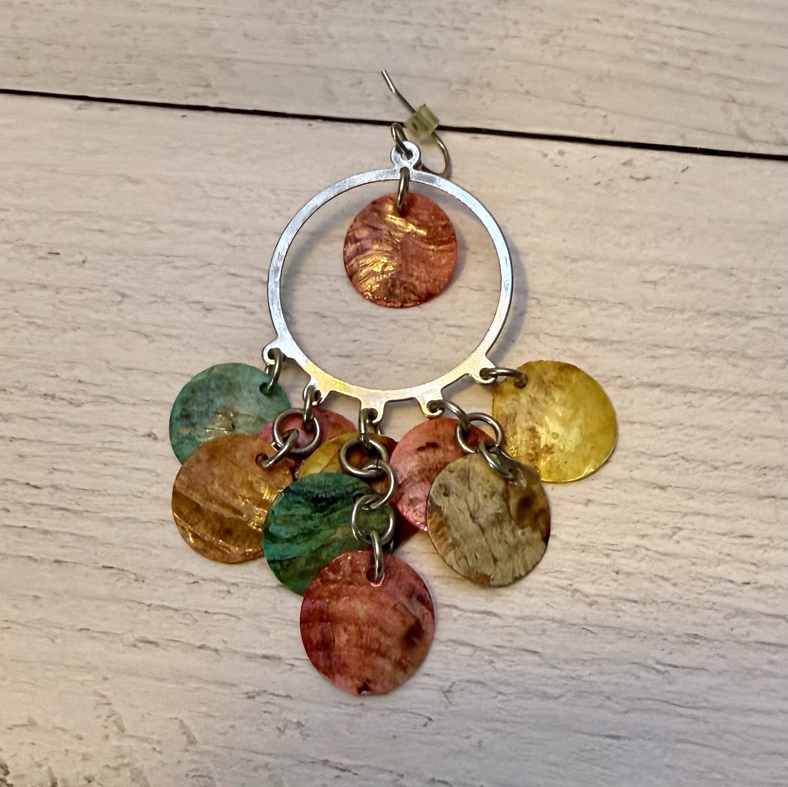 2 Pair Pink Multicolor Chandelier Earrings – Genuine Capiz Mermaid Scale – Boho