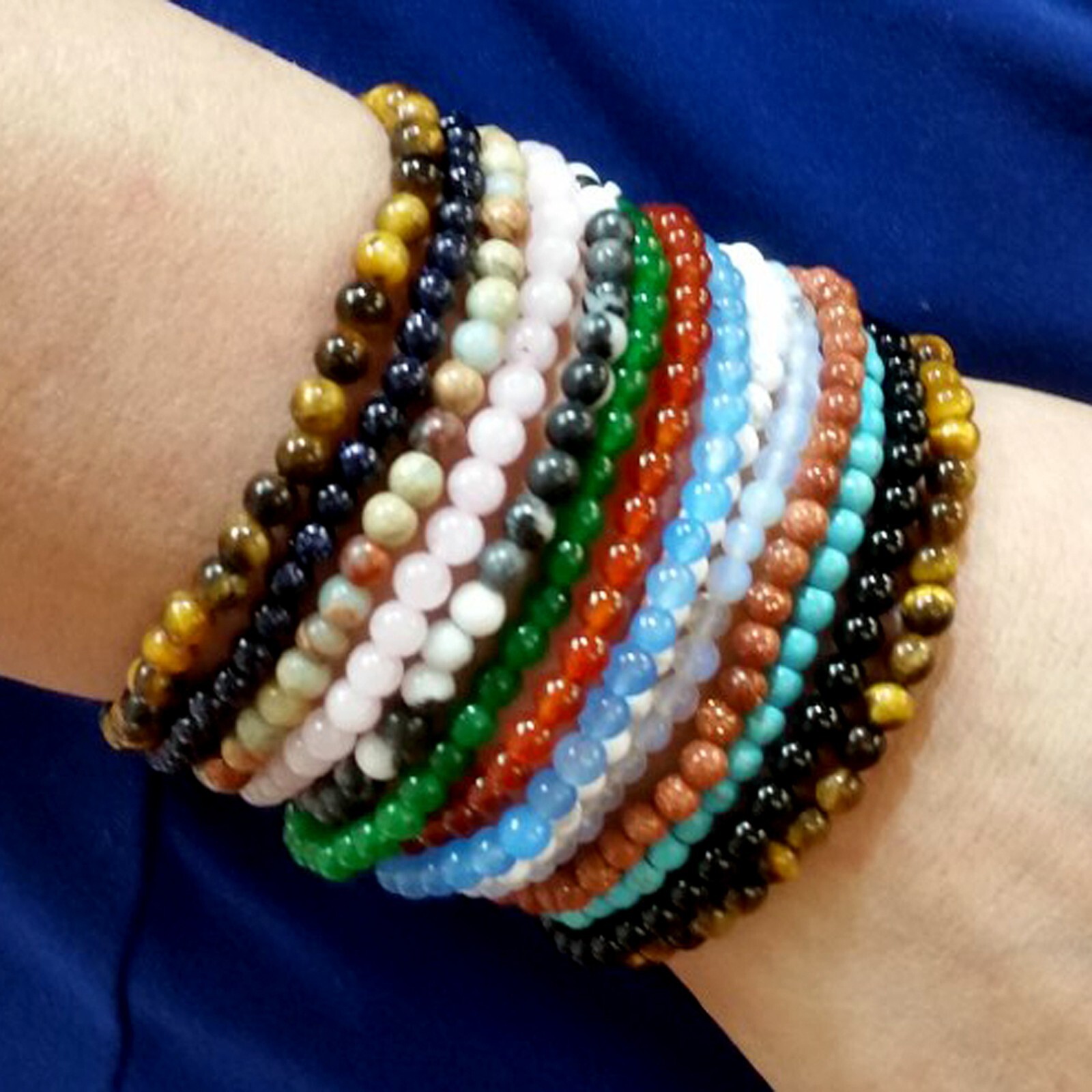 6MM Bead Handmade Natural Gemstone Balance Round Stretch Bracelet Healing Beaded