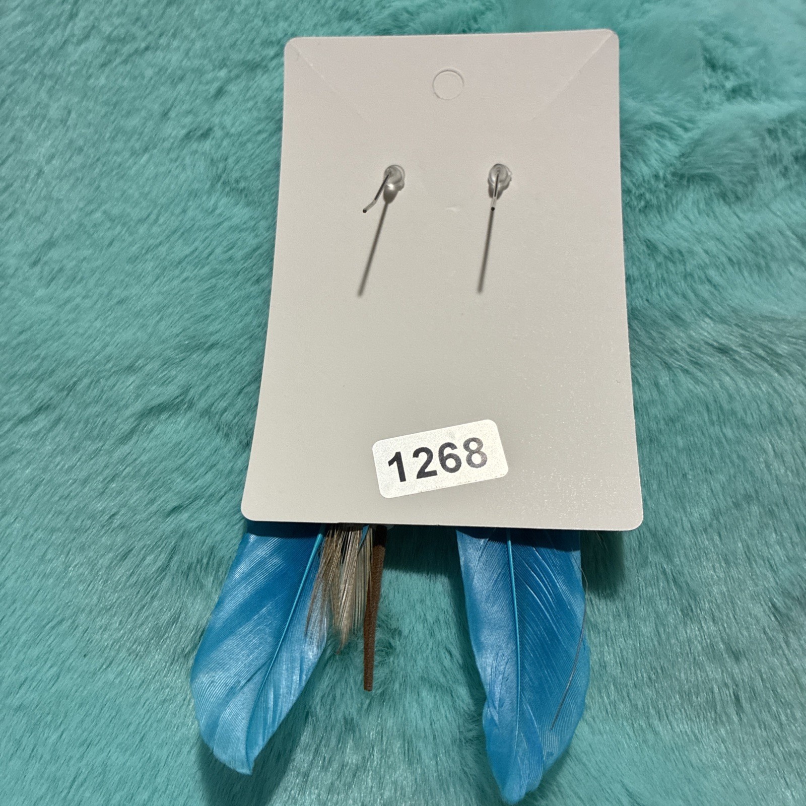 Blue Feather Fashion Earrings. Lightweight. Cute. Casual. Business. Daily.