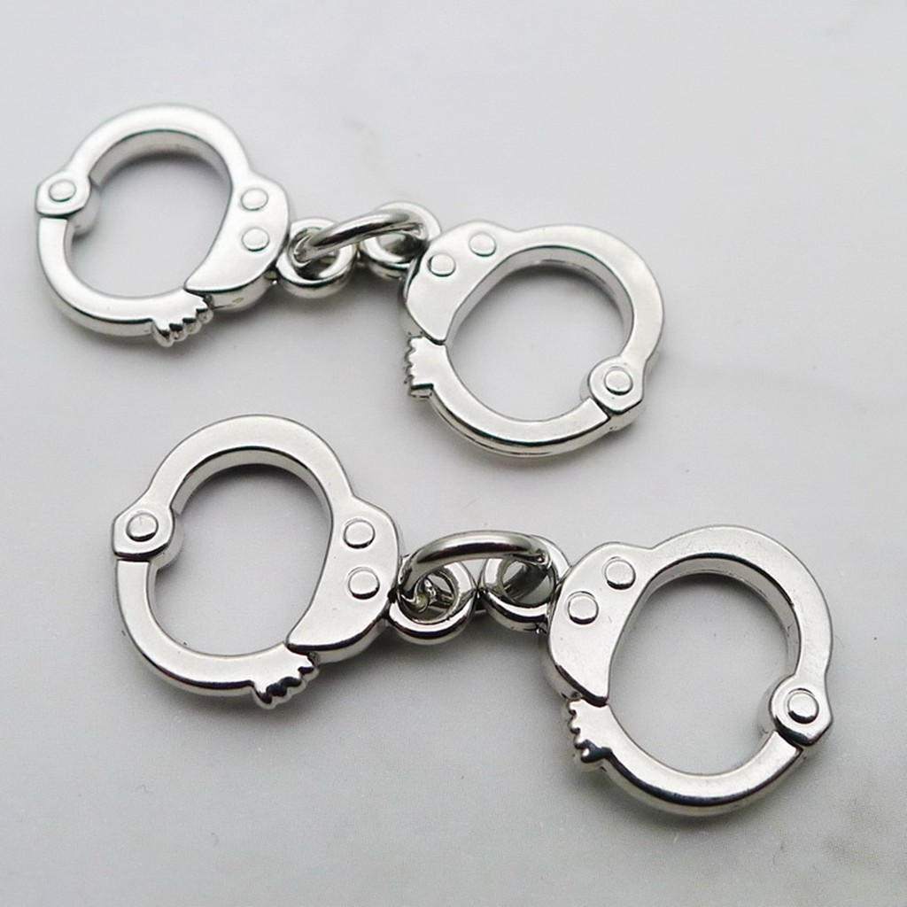 6/15PCS Silver Tone 3D Handcuff Charm Pendant, Prison, Jail 14X18mm JHS169