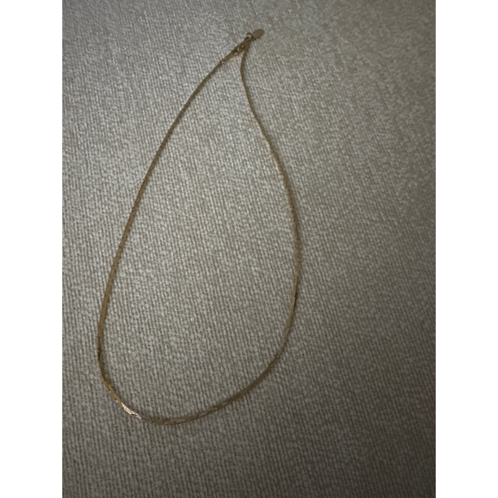 Ambassador Gold Tone Herringbone Chain Necklace Vintage Flat Link Korea