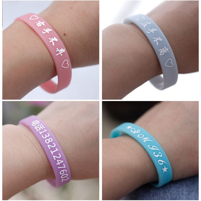 Custom Silicone Wristbands Personalized Name Slogan Glow Bracelets Events Gift