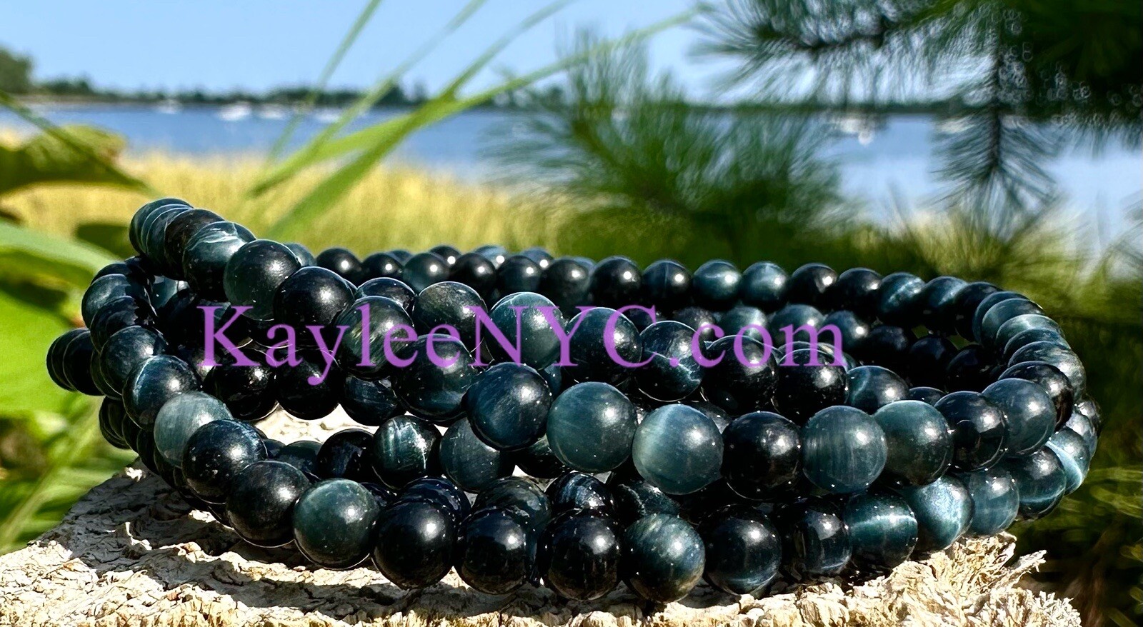 Wholesale 6 Pcs Natural Blue Tiger Eye 4mm 7.5” Crystal Stretch Bracelet