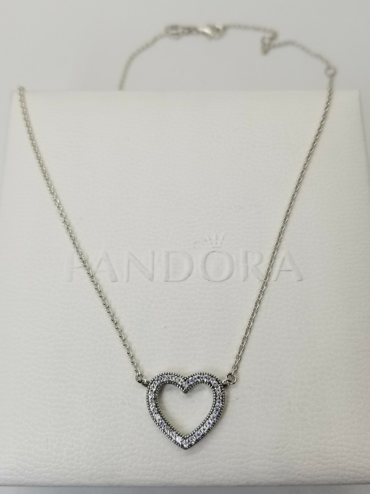 Authentic 925 SIlver Loving Hearts of PANDORA Necklace #590534CZ- 45cm POUCH