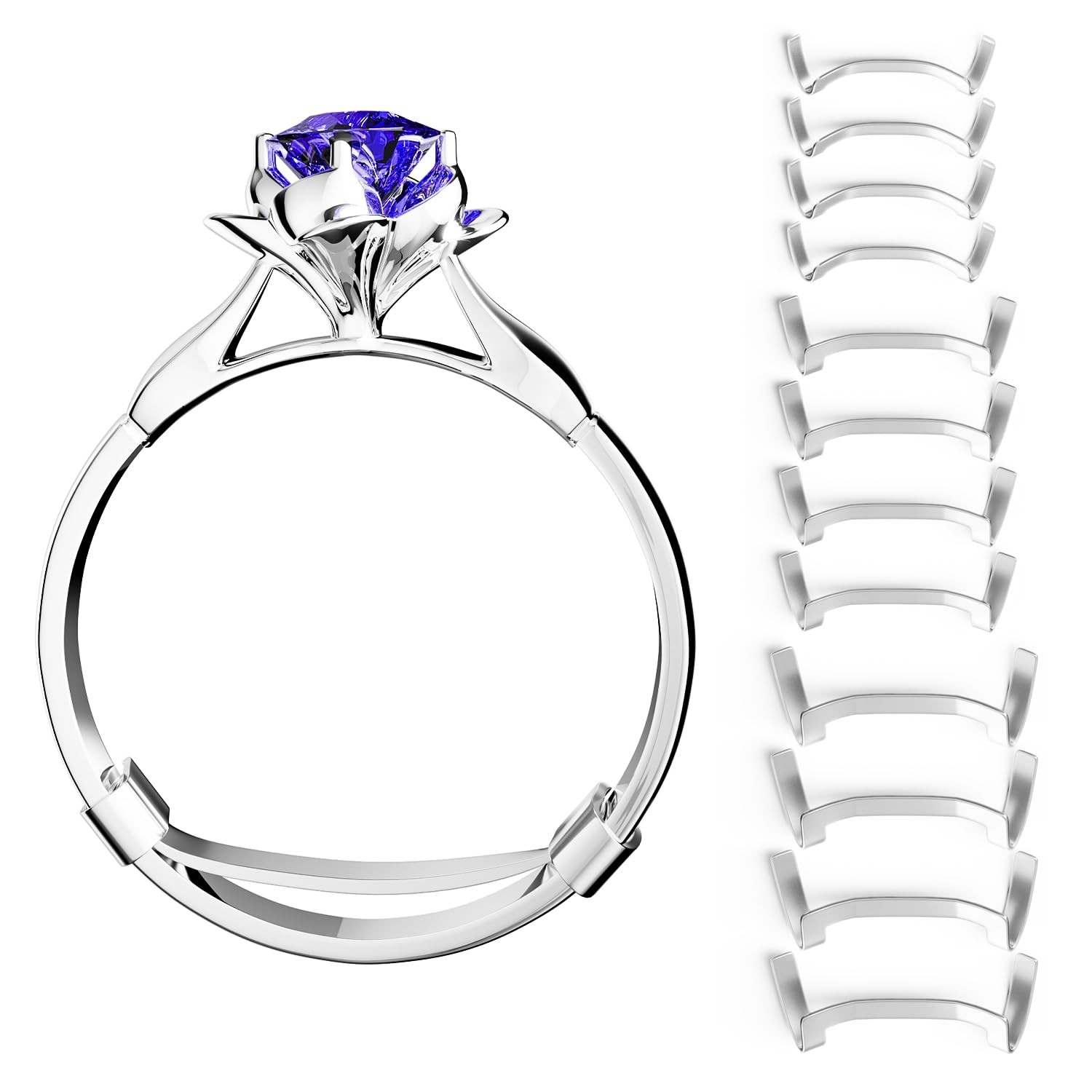 ELETIUO Filled Metal Ring Guard Set for Loose Rings,12 Pack 3 Sizes for Diffe…