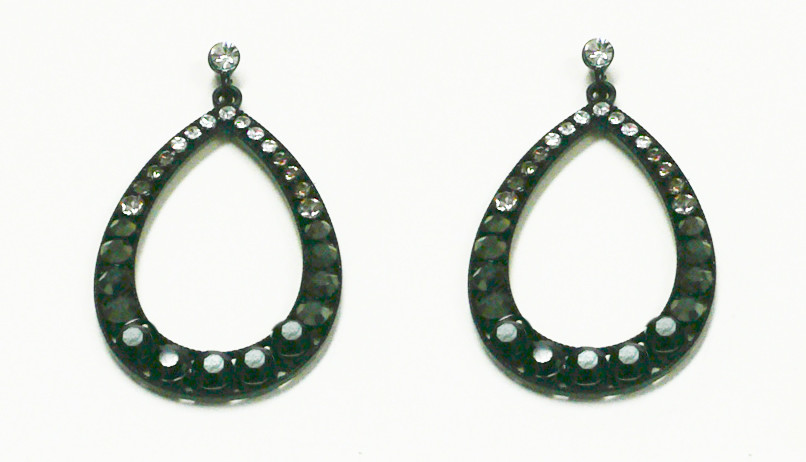 Bella Dangle Earrings in a Loop Hoop with Sparkling Stones CE89010-610