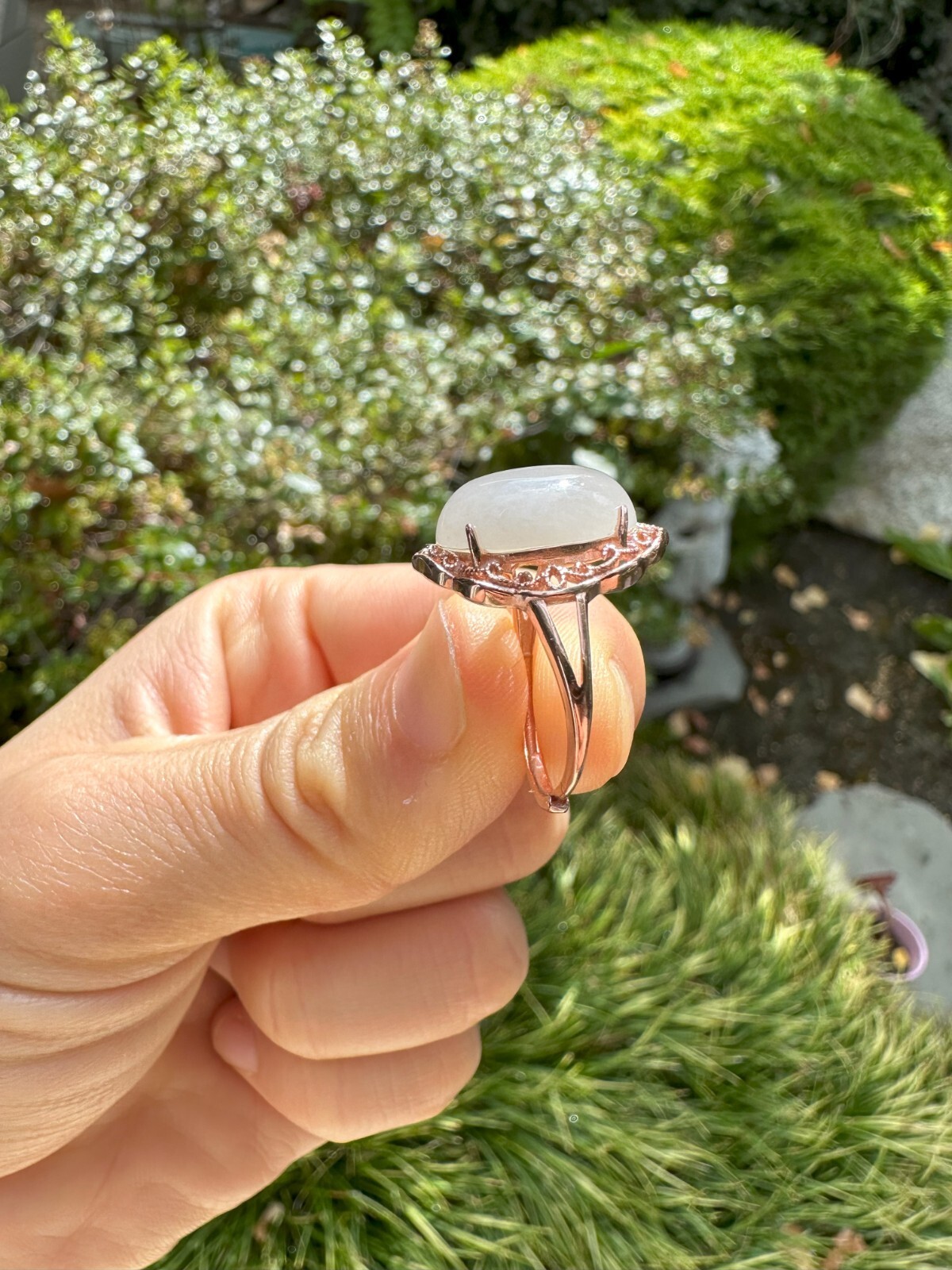 14mm * 10.5mm * 5.5mm Dark Purple Nephrite Ring, S925 Silver | 烟紫戒指，银镶活口