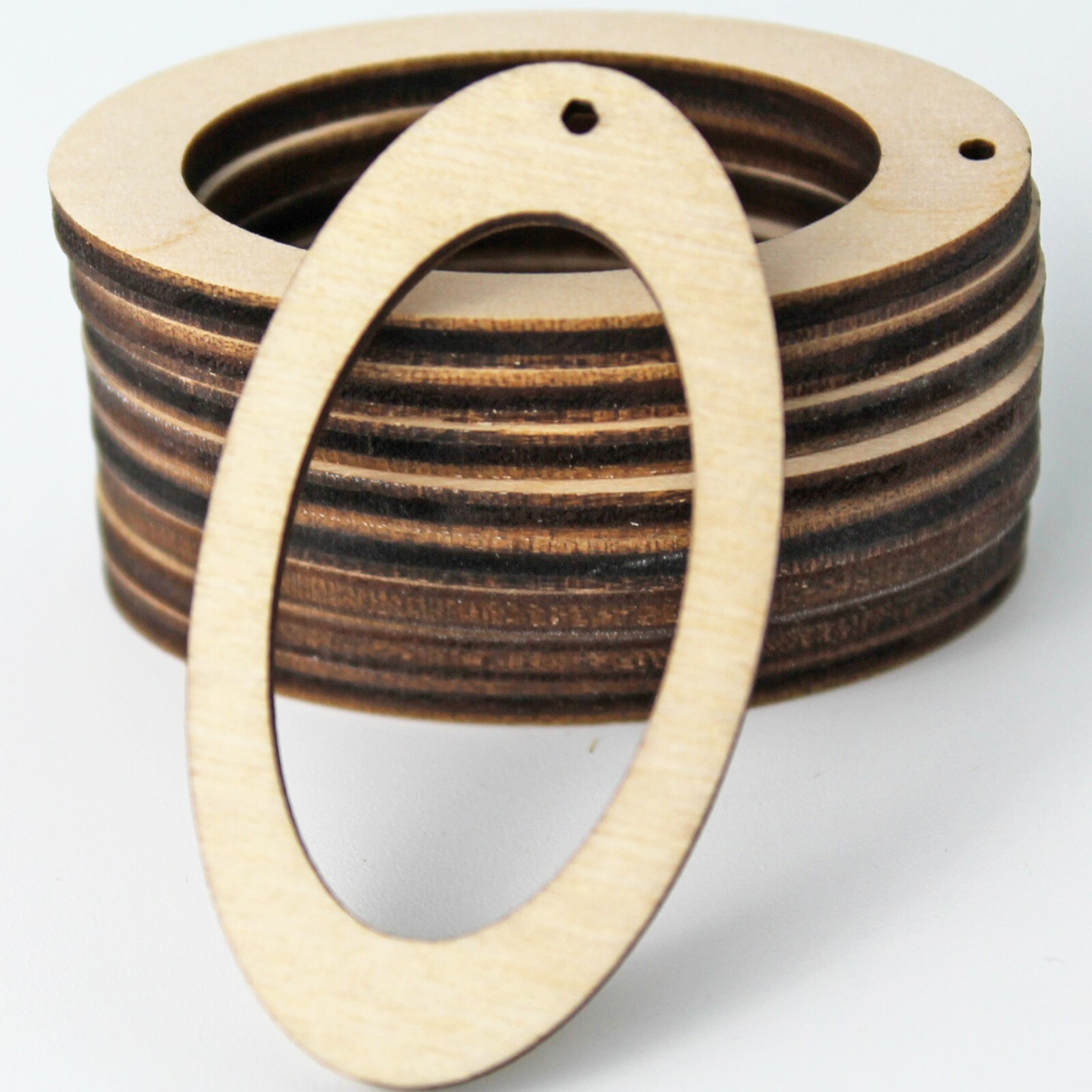 ALL SIZE (12pc to 100pc) Unfinished Wood Cutout Oval Round Frame Earrings Blanks