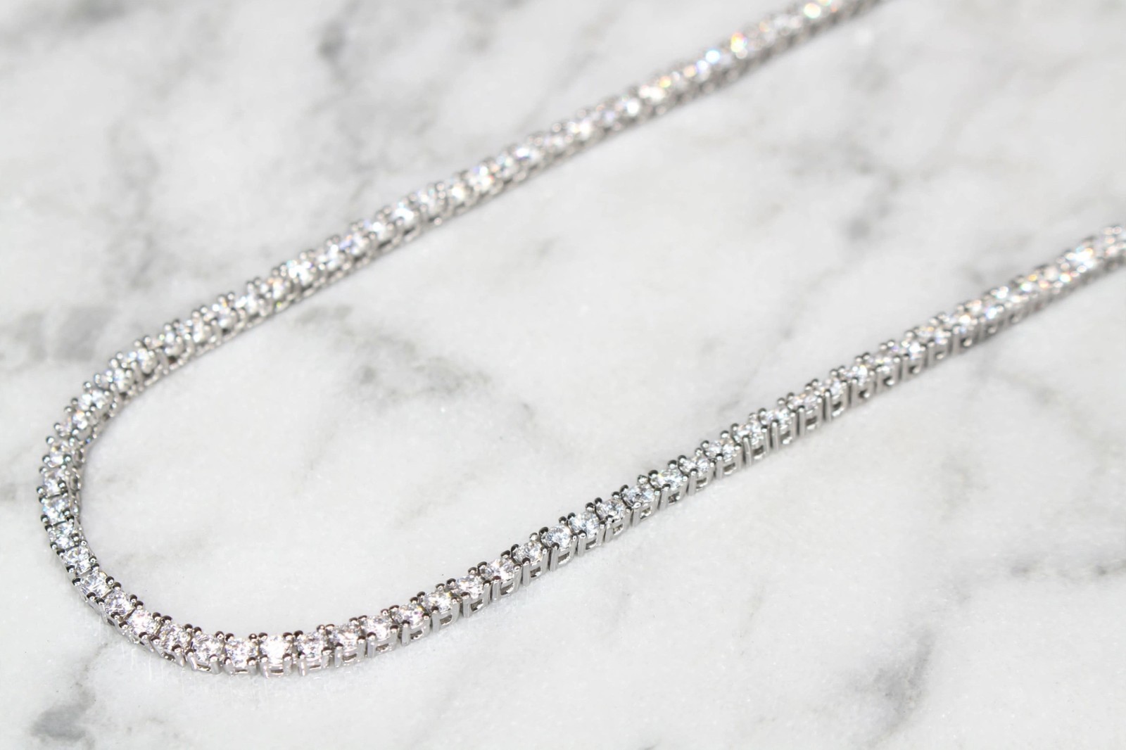 14k STAMPED 2mm Tennis Chain Necklace 10.6ctw Lab Sim VVS1 Diamonds Heavy 12g+